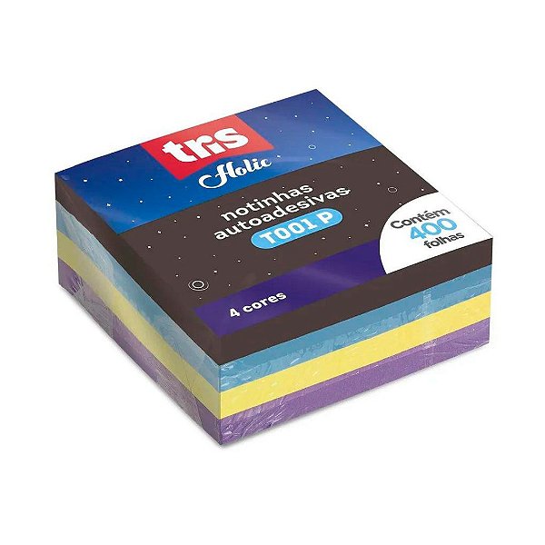 Bloco de Notinhas Autoadesivas - Tris - Holic Cosmos 400 fls. 4 cores 50 x 50 mm