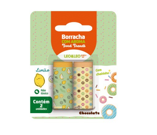 Borracha c/ Aroma - Leo&Leo - Food Trends 2 Unidades Limão e Chocolate