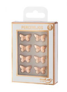 Percevejos - Molin - Borboleta Ouro Rose c/ 8 UN