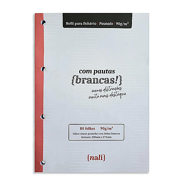 Refil para fichário A4 - {Nali} -  Pautas Brancas