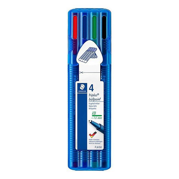 Kit Canetas Esferográficas - Staedtler - Triplus XB 4 Cores