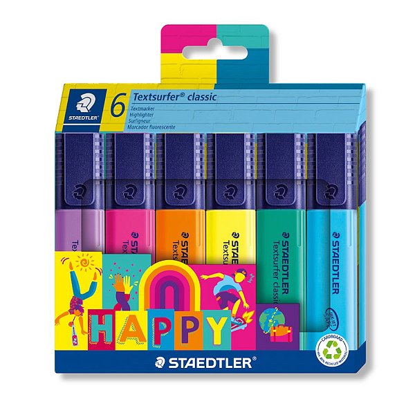 Kit Marca Texto - Staedtler - Textsurfer Happy 6 Cores