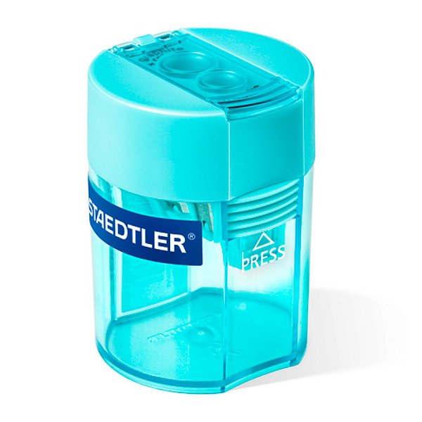 Apontador - Staedtler - Duplo com Depósito Azul Claro