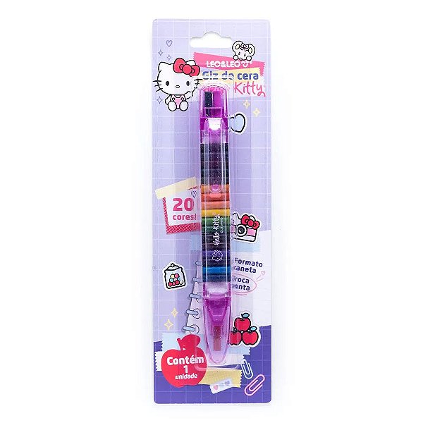 Giz de Cera - Leo & Leo - Caneta Troca Ponta 20 Cores Hello Kitty