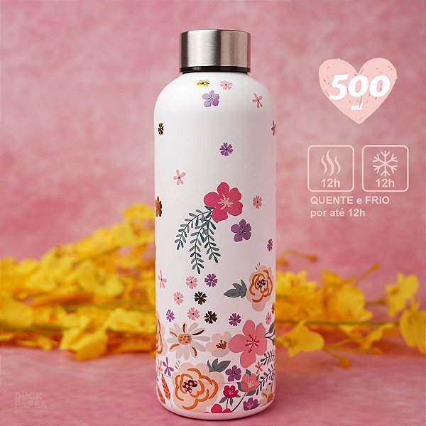 Garrafa Térmica 500ml - Molin - Hot & Cold Love Flowers