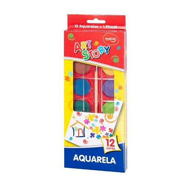 Aquarela Art Story - Molin - 12 Cores com Pincel