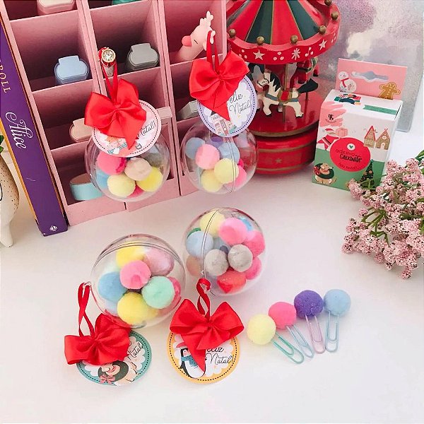 10 Clips Pompom - Buendia - Bolinha de Natal