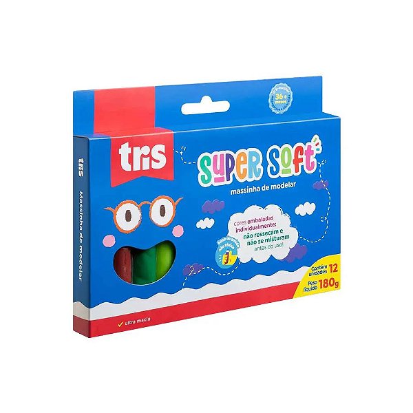 Massa de Modelar - TRiS - SuperSoft 12 Cores