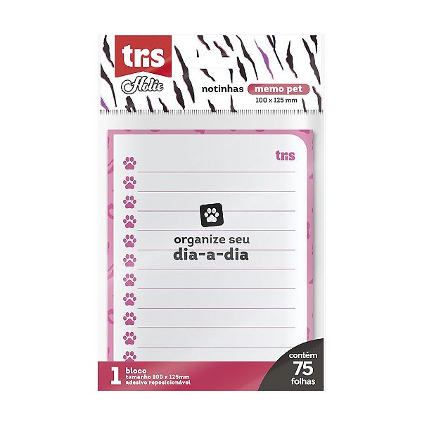 Notinhas Autoadesivo - Tris - Holic Memo Pet 75 folhas (100x125mm)