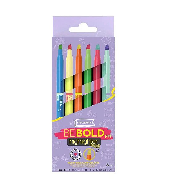 Kit Marca-Texto  - NewPen - Be Bold Fit 6 Unidades