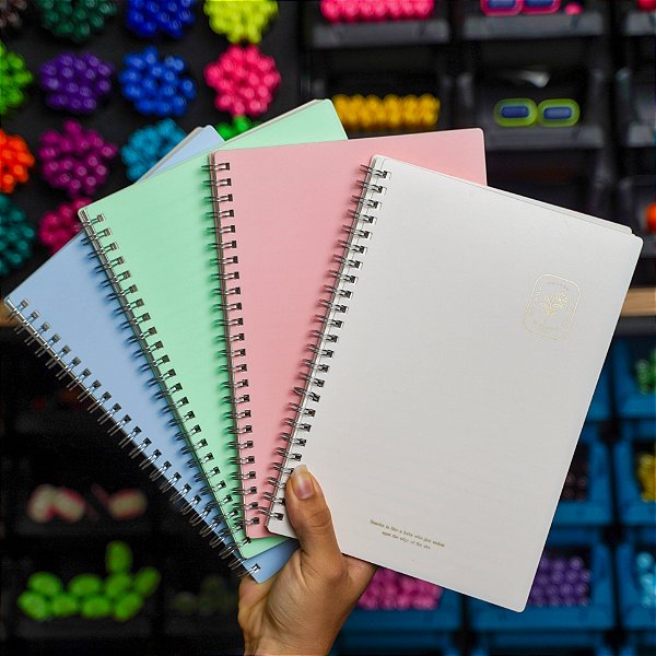 Caderno A5 Espiral - SUNRISE - Candy Color com Capa Plástica