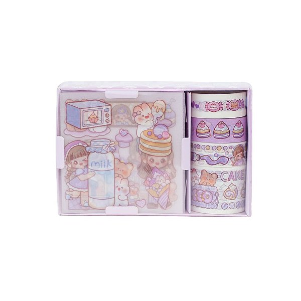 Caixinha Surpresa - Kawaii - Adesivos e Washi Tapes