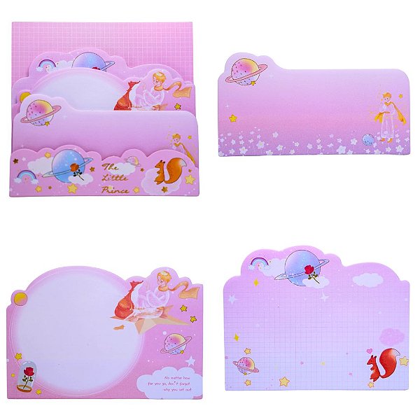 Kit 3 Bloco de Notas Auto Adesivas - Kawaii - Pequeno Príncipe
