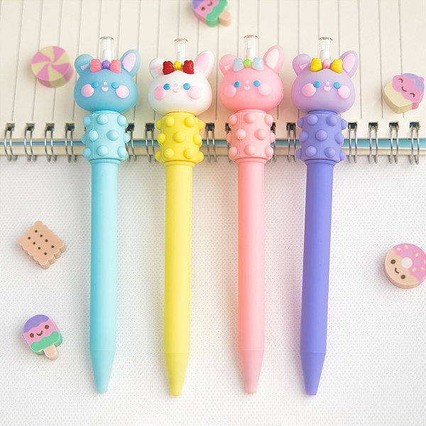 Lápis Infinito - Kawaii - Anti Stress Retrátil Coelhinhos