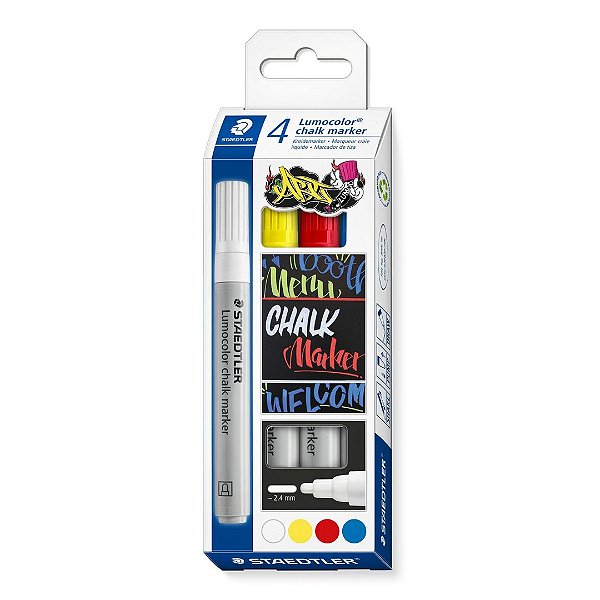 Giz Líquido - Staedtler - Chalk Marker Lumocolor® 4 Cores