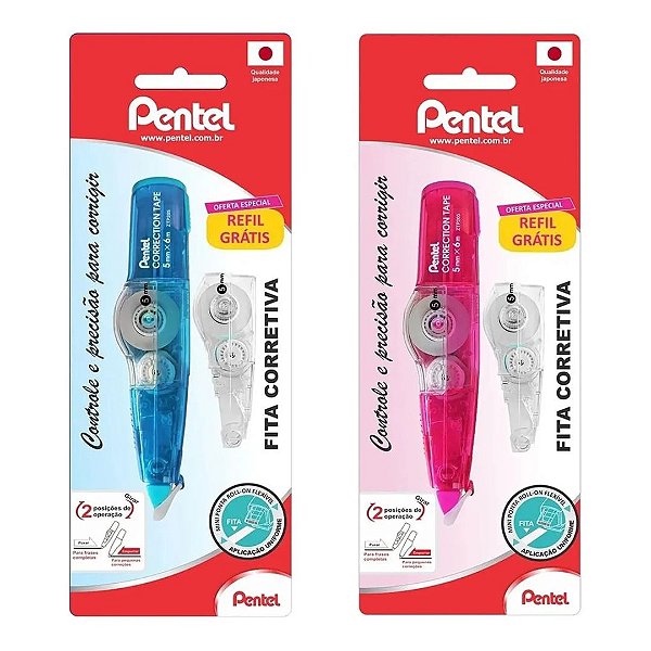 Fita Corretiva 5mmx6m - Pentel -  ZTP205  + Refil Grátis
