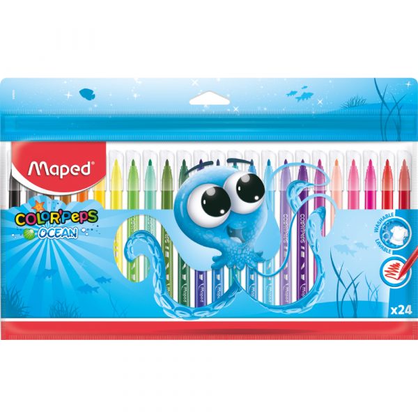 Caneta Hidrográfica - MAPED - Colorpeps Ocean Polvo 24 Cores