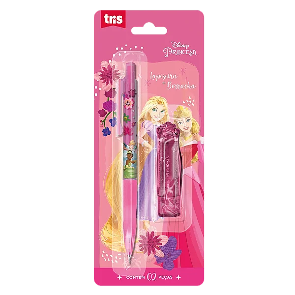 Kit Lapiseira + Borracha Batom - Tris - Princesas
