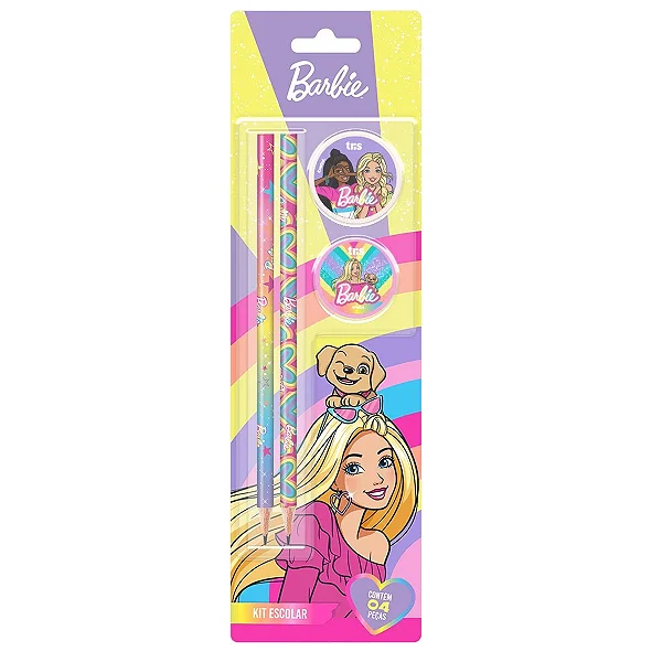 Kit Escolar - Tris - Barbie 4 peças