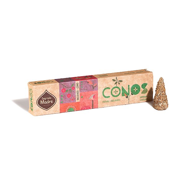 Incenso em Cone sagrada madre - Patchouli e palo santo