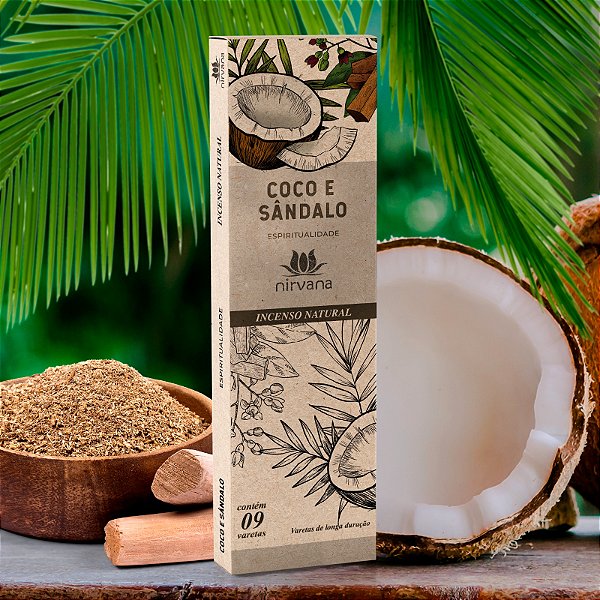 Incenso Natural Nirvana Coco e Sândalo