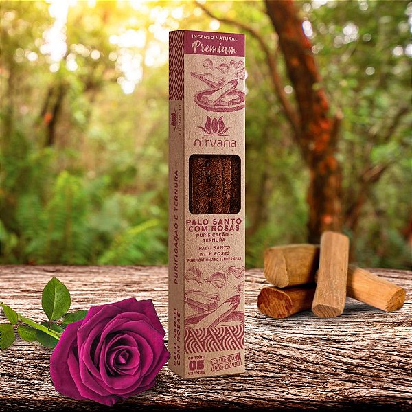 Incenso Palo Santo com Rosas Nirvana Premium
