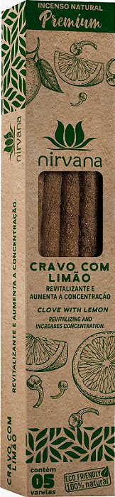 Incenso Natural Nirvana Premium Cravo com Limão