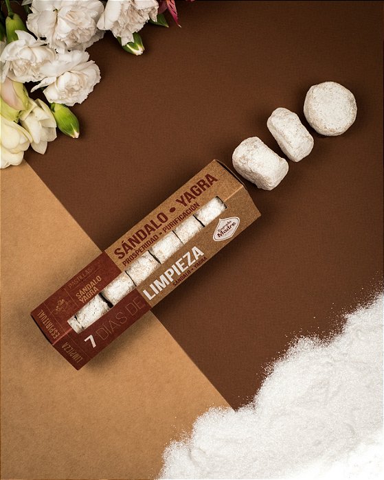 Pastilha de Defumação 7 Dias De Limpeza Sagrada Madre - Sândalo e Yagra