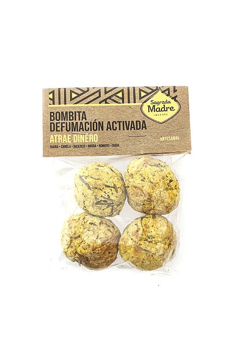 Bombita Defumacion Activada x4 Sagrada Madre - Atrae Dinheiro (Sacolinha)