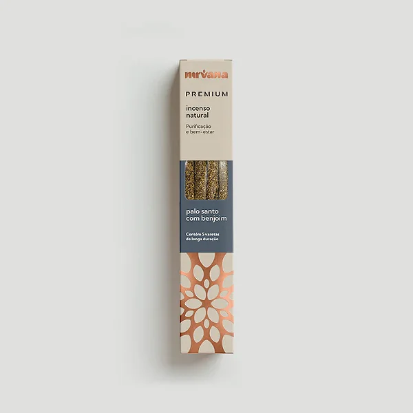 INCENSO NIRVANA PREMIUM DE PALO SANTO COM BENJOIM