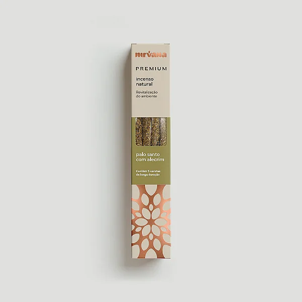 INCENSO NIRVANA PREMIUM DE PALO SANTO COM ALECRIM