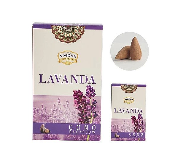 Incenso Cone Vividha Naturals Para Incensário Cascata - Lavanda