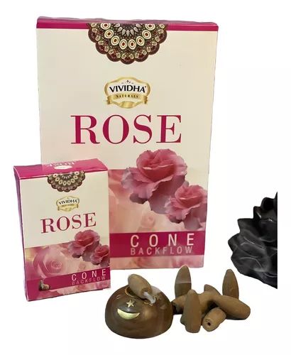 Incenso Cone Vividha Naturals Para Incensário Cascata - Rosa