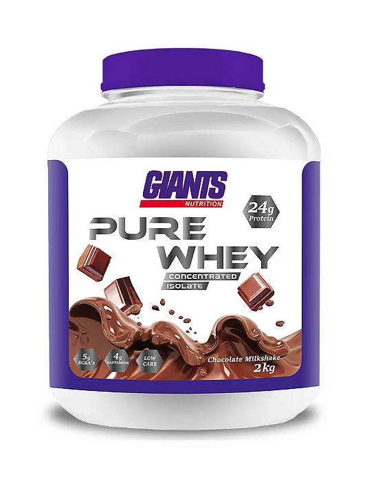 Whey Protein Isolado e Concentrado Pure Whey Giants Nutrition 2kg (Pote) - Todos os Sabores