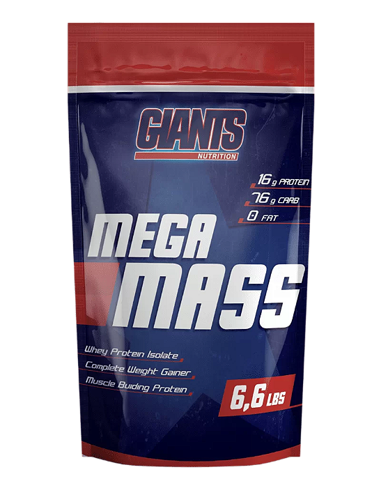 Hipercalórico Mega Mass Giants Nutrition 3kg (Refil) - Todos os Sabores