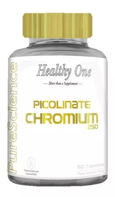 Picolinato de Cromo Picolinate Chromium 250 Healthy One 60 Tabs (Pote)