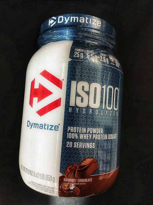 ISO 100 Dymatize 100% Whey Protein Isolado Chocolate 650g