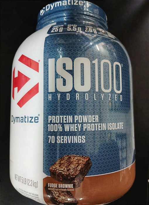 ISO 100 Dymatize 100% Whey Protein Isolado 2,3kg Fudge Brownie