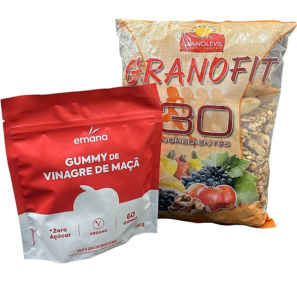 BALA DE GOMA DE VINAGRE DE Maçã 60 GOMAS+ Granola 800g de brinde