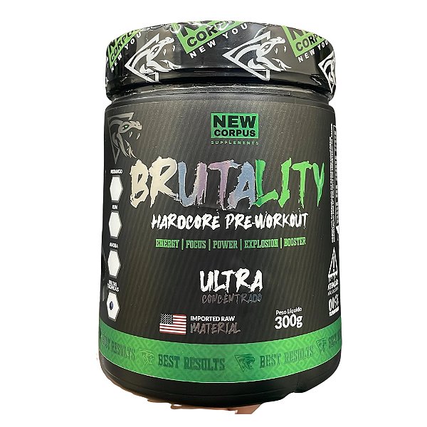 NEW CORPUS PRE TREINO BRUTALITY HARDCORE PRE WORK ULTRA CONCETRADO + 800G GRANOLA DE BRINDE