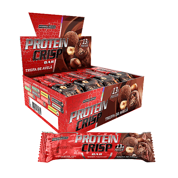PROTEIN CRISP BAR - TRUFA DE AVELA - 45G PACK COM 12 UNIDADES