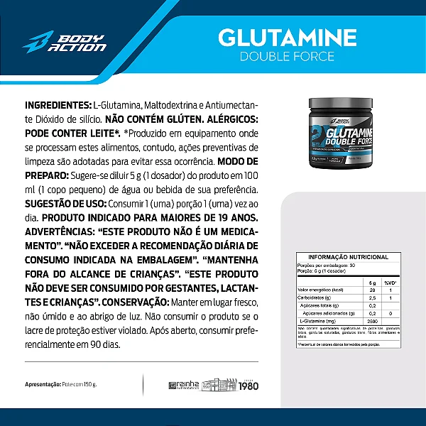Glutamina Double Force Isomaltulose 150g