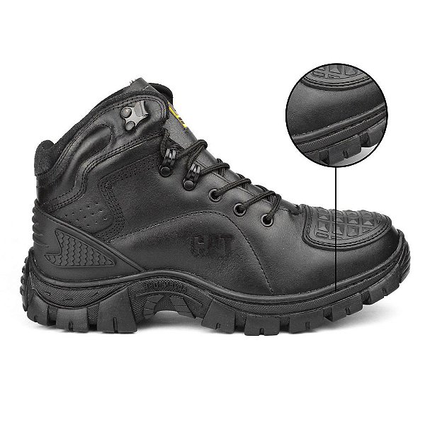 Bota Masculina Caterpillar Preto em Couro, Adventure Shoes