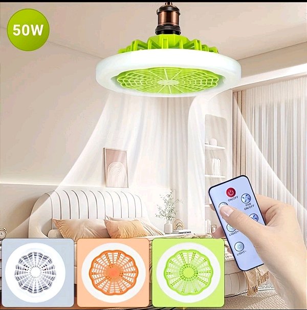 VENTILADOR DE TETO COM LUZ DE LED