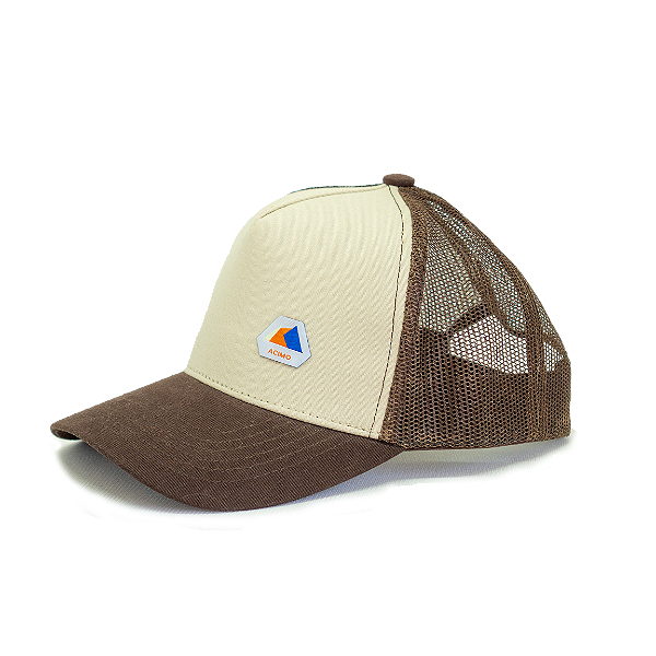 Boné Trucker Khaki - logo pequeno