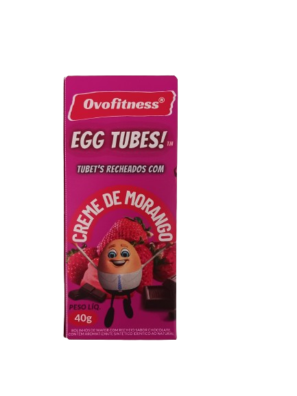 Egg Tubes Wifer - Tubinhos de Morango