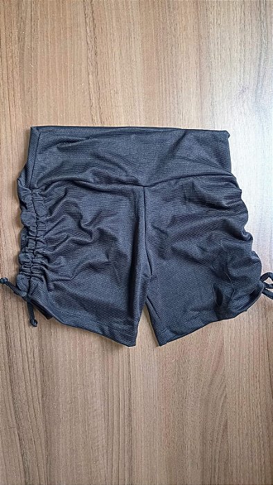SH37001 - SHORT AVULSO Poliamida Canelado com ajuste lateral - Preto