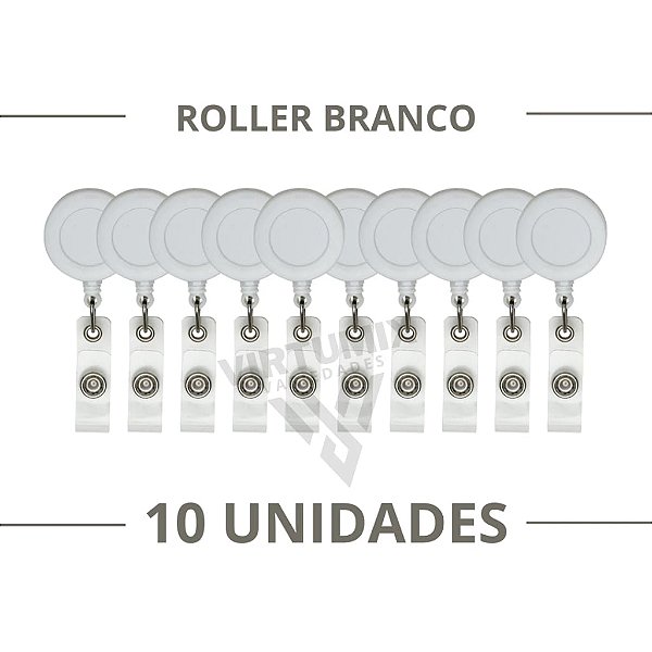 Crachá Retrátil Simples Branco/01 unidade