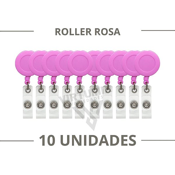 Crachá Retrátil Simples Rosa Pink/01 unidade