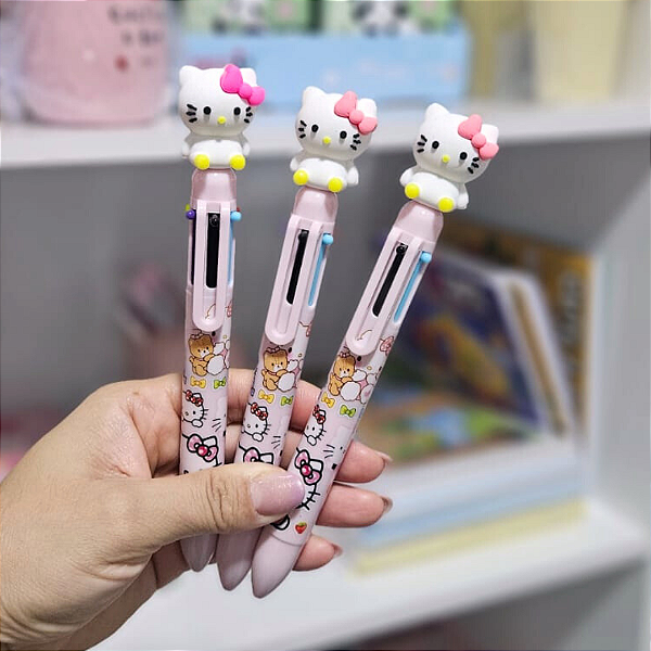 Caneta 6 cores Hello Kitty